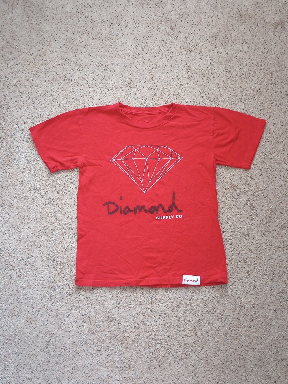 Diamond Supply Co. Red T-shirt Boys Size Small